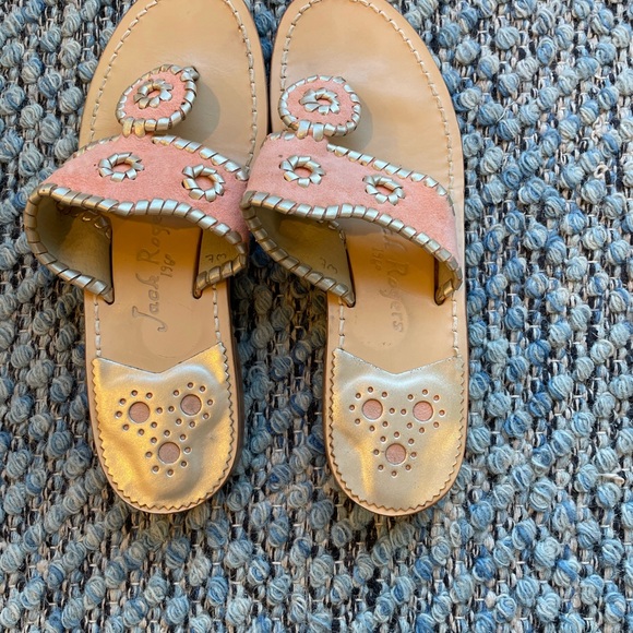 Jack Rogers Sandal Size 7 Peach and Gold - Picture 2 of 5